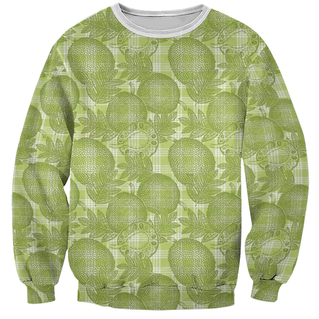 Omaomao Hawaii Breadfruit Palaka Motifs Sweatshirt LT14 Unisex Green - Polynesian Pride
