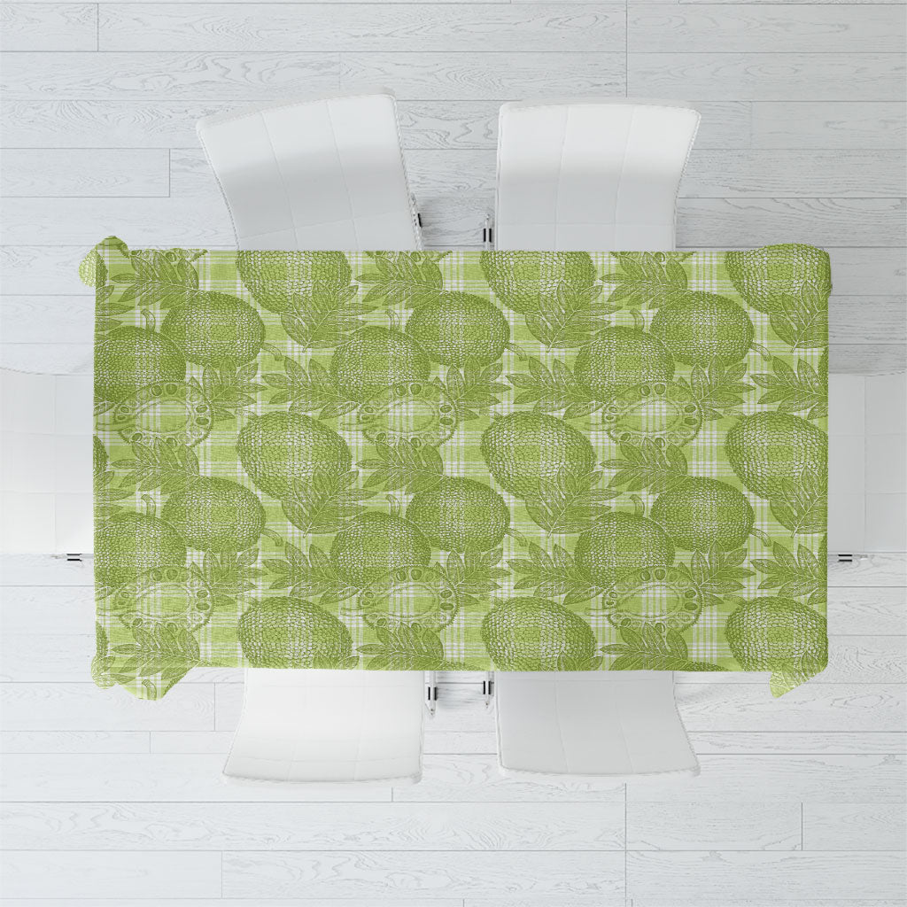 Omaomao Hawaii Breadfruit Palaka Motifs Tablecloth LT14 Green - Polynesian Pride