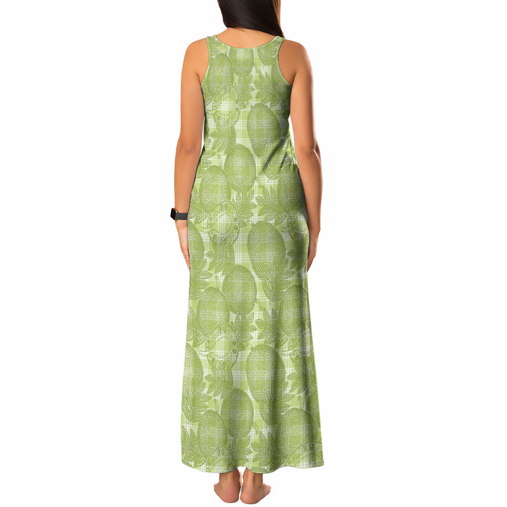 Omaomao Hawaii Breadfruit Palaka Motifs Tank Maxi Dress LT14 - Polynesian Pride