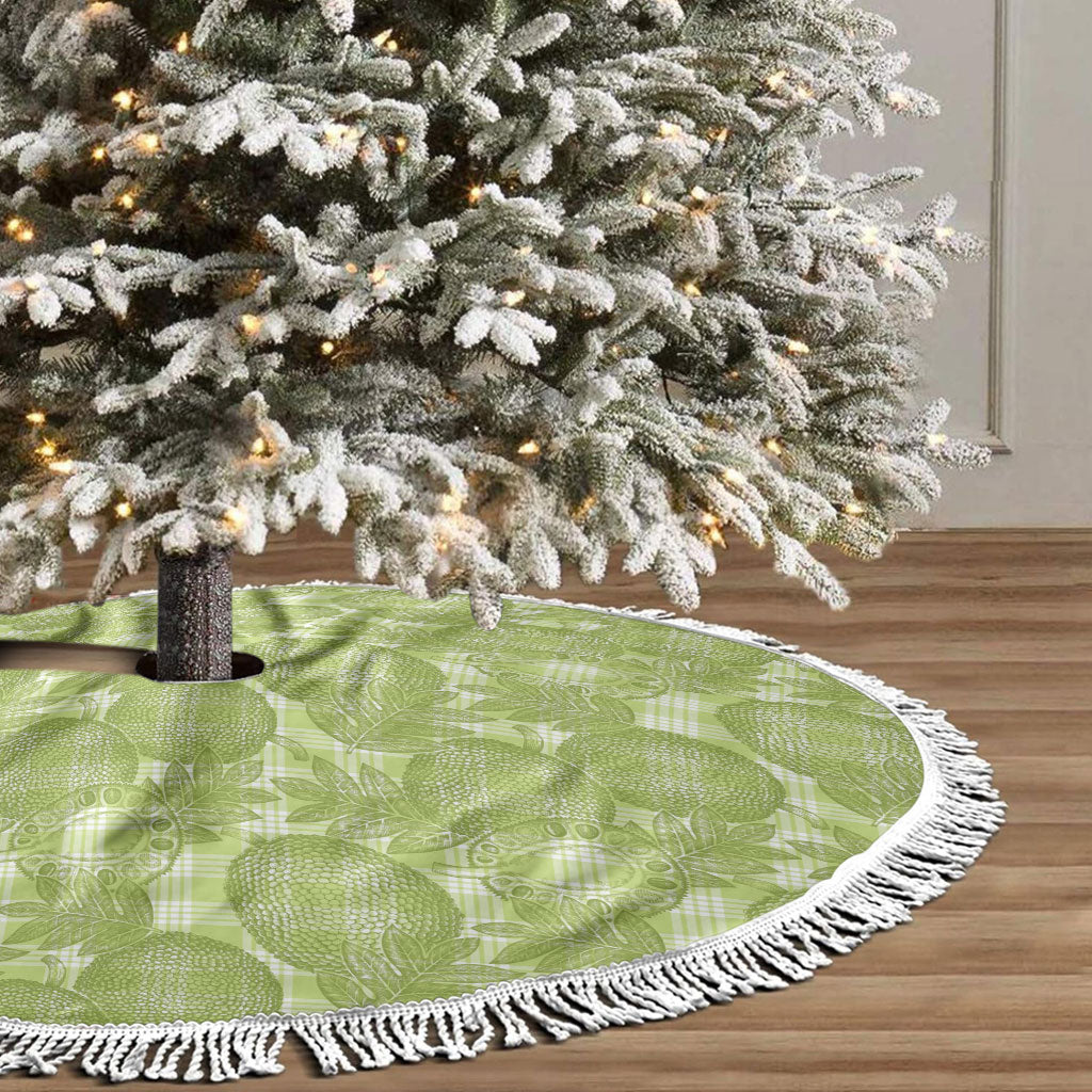Omaomao Hawaii Breadfruit Palaka Motifs Tree Skirt LT14 - Polynesian Pride