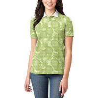 Omaomao Hawaii Breadfruit Palaka Motifs Women Polo Shirt LT14 - Polynesian Pride