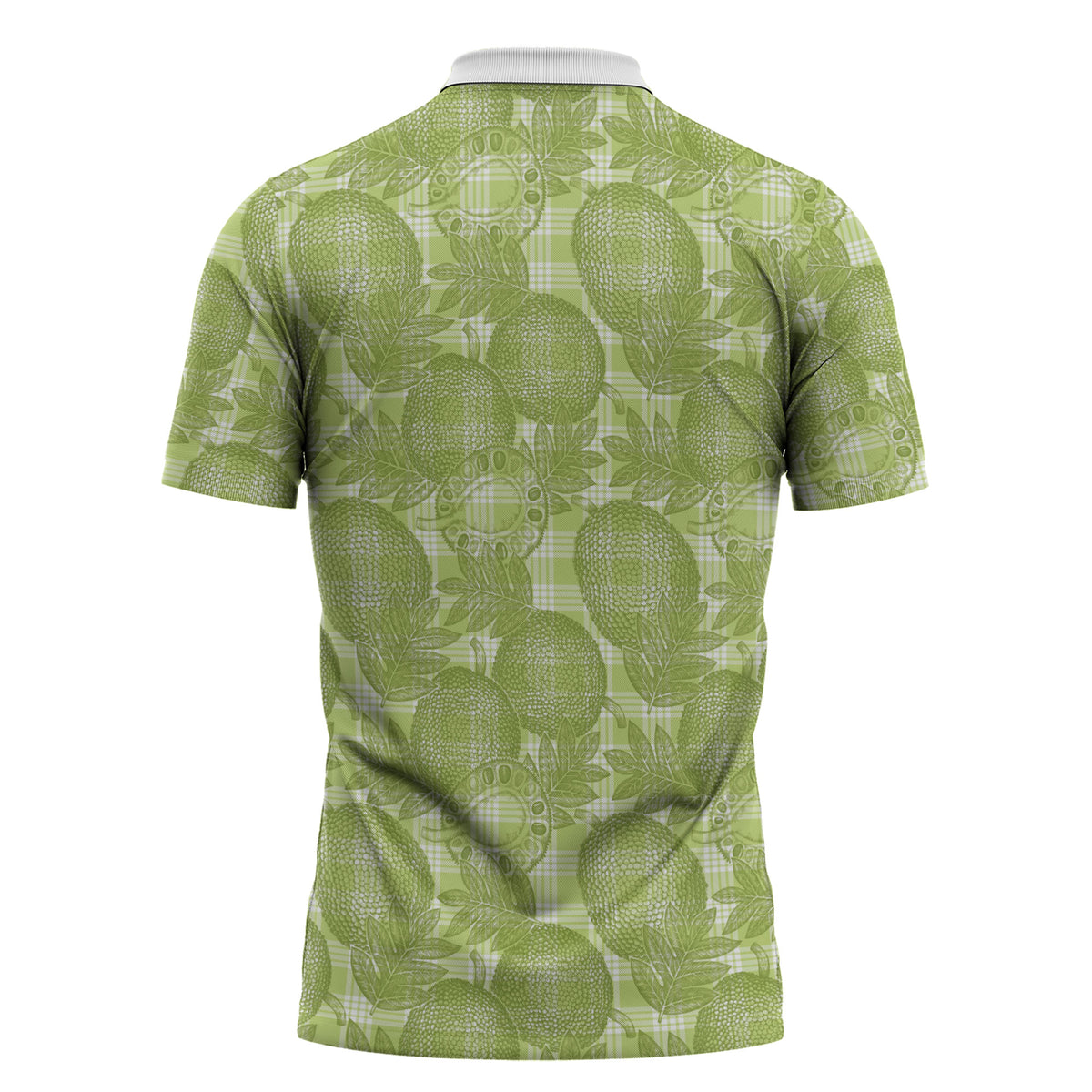 Omaomao Hawaii Breadfruit Palaka Motifs Zipper Polo Shirt LT14 - Polynesian Pride
