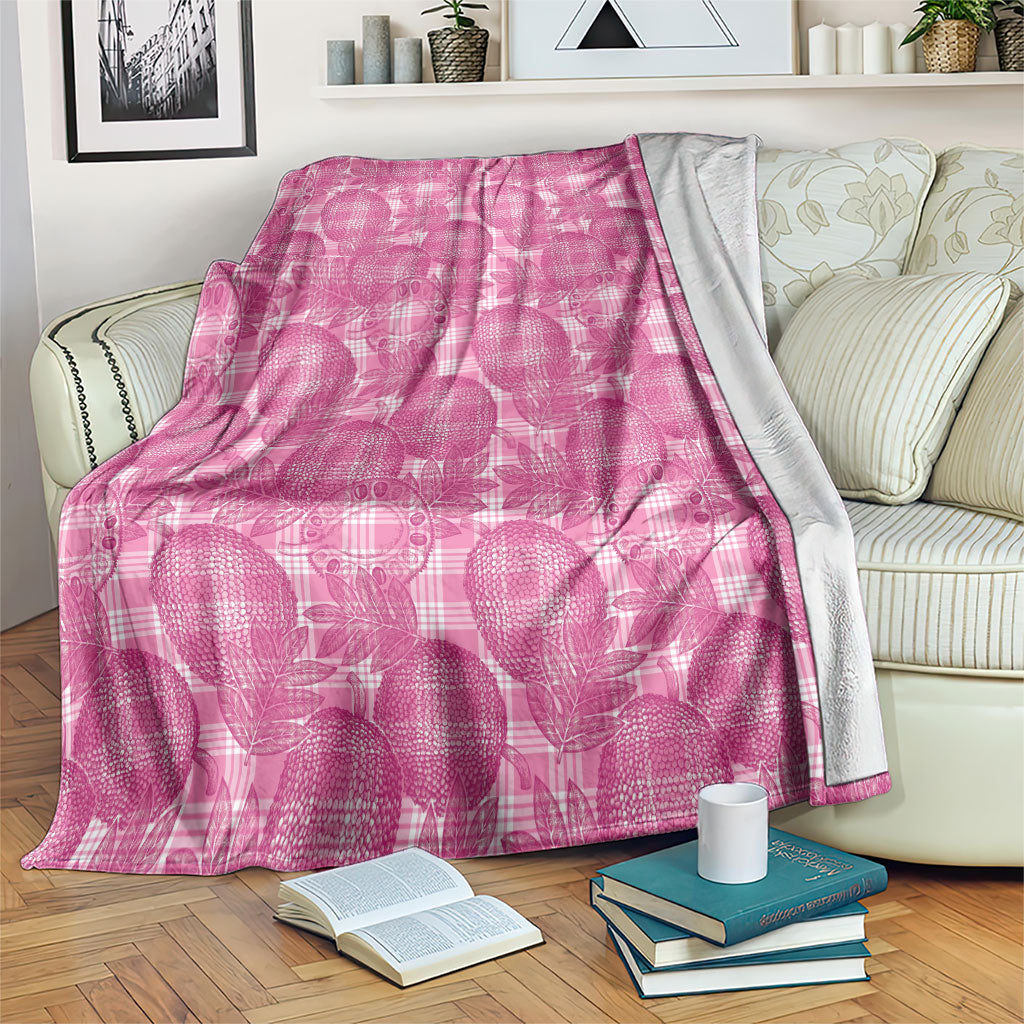 Alaka Hawaii Breadfruit Palaka Motifs Blanket LT14 Pink - Polynesian Pride