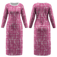 Alaka Hawaii Breadfruit Palaka Motifs Couples Matching Long Sleeve Bodycon Dress and Hawaiian Shirt LT14 - Polynesian Pride