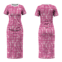 Alaka Hawaii Breadfruit Palaka Motifs Couples Matching Short Sleeve Bodycon Dress and Long Sleeve Button Shirt LT14 - Polynesian Pride