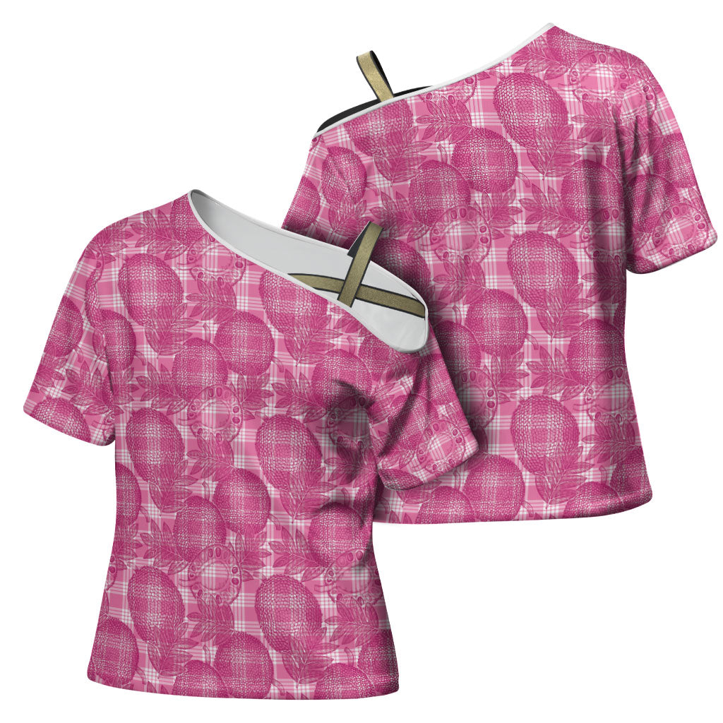 Alaka Hawaii Breadfruit Palaka Motifs Cross Shoulder Shirt LT14 - Polynesian Pride