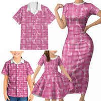 Alaka Hawaii Breadfruit Palaka Motifs Family Matching Short Sleeve Bodycon Dress and Hawaiian Shirt LT14 - Polynesian Pride
