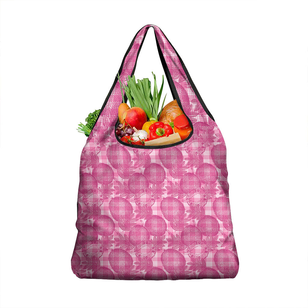 Alaka Hawaii Breadfruit Palaka Motifs Grocery Bag LT14 1-pack One Size Pink - Polynesian Pride
