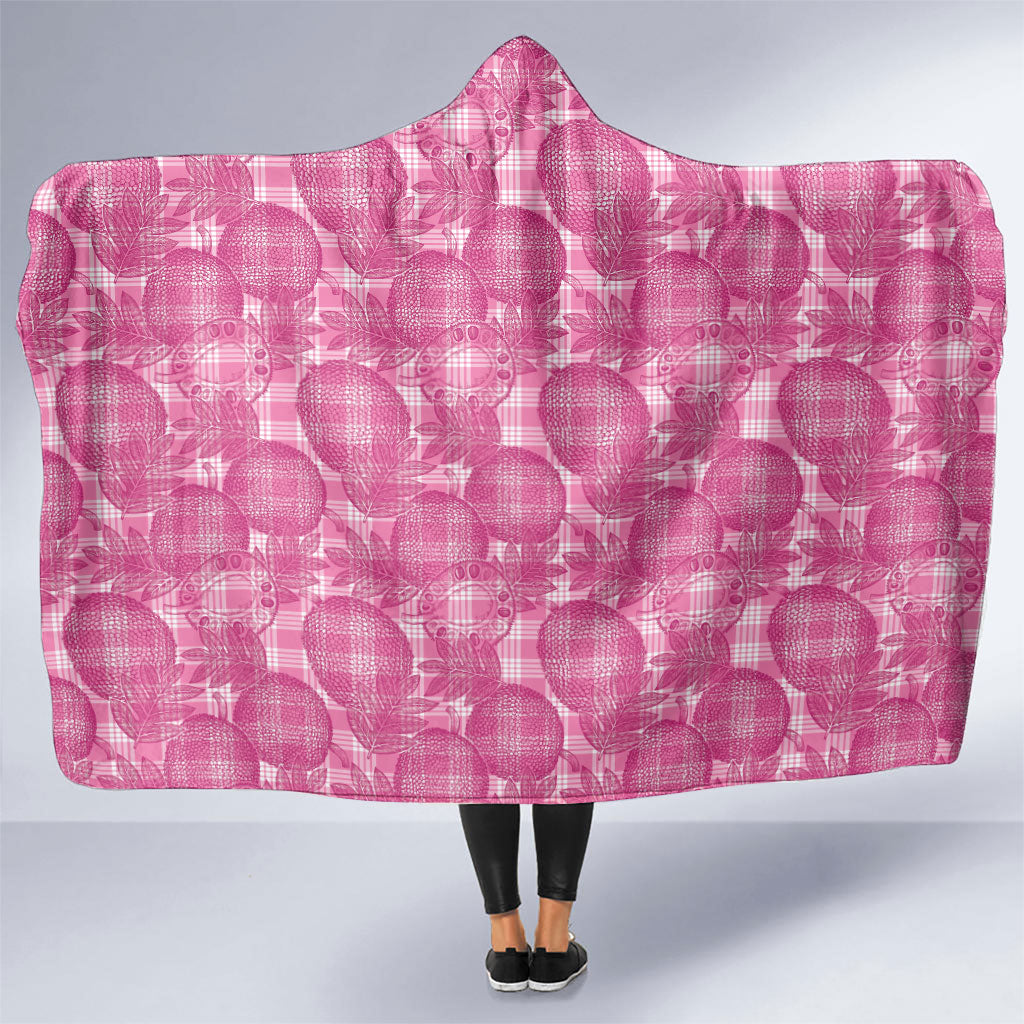 Alaka Hawaii Breadfruit Palaka Motifs Hooded Blanket LT14 One Size Pink - Polynesian Pride