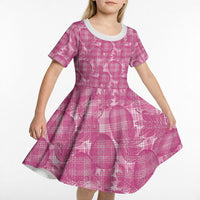 Alaka Hawaii Breadfruit Palaka Motifs Kid Short Sleeve Dress LT14 - Polynesian Pride