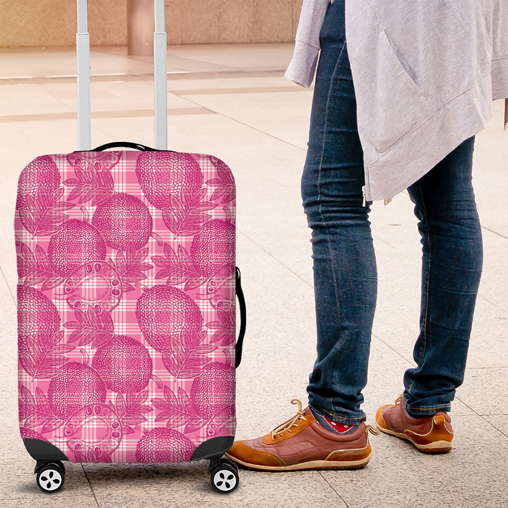 Alaka Hawaii Breadfruit Palaka Motifs Luggage Cover LT14 Pink - Polynesian Pride