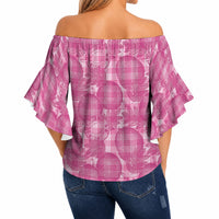 Alaka Hawaii Breadfruit Palaka Motifs Off Shoulder Wrap Waist Top LT14 - Polynesian Pride