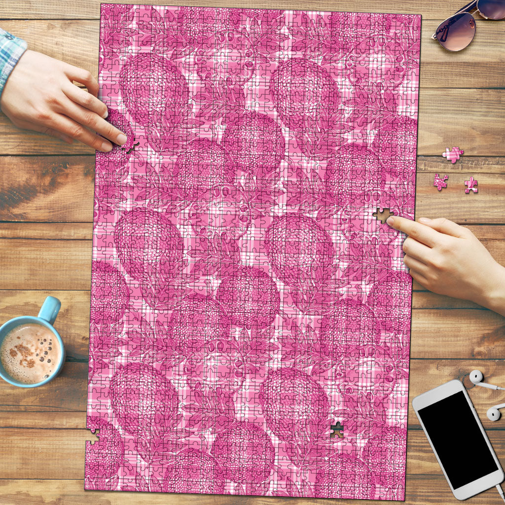 Alaka Hawaii Breadfruit Palaka Motifs Puzzle LT14 Pink - Polynesian Pride