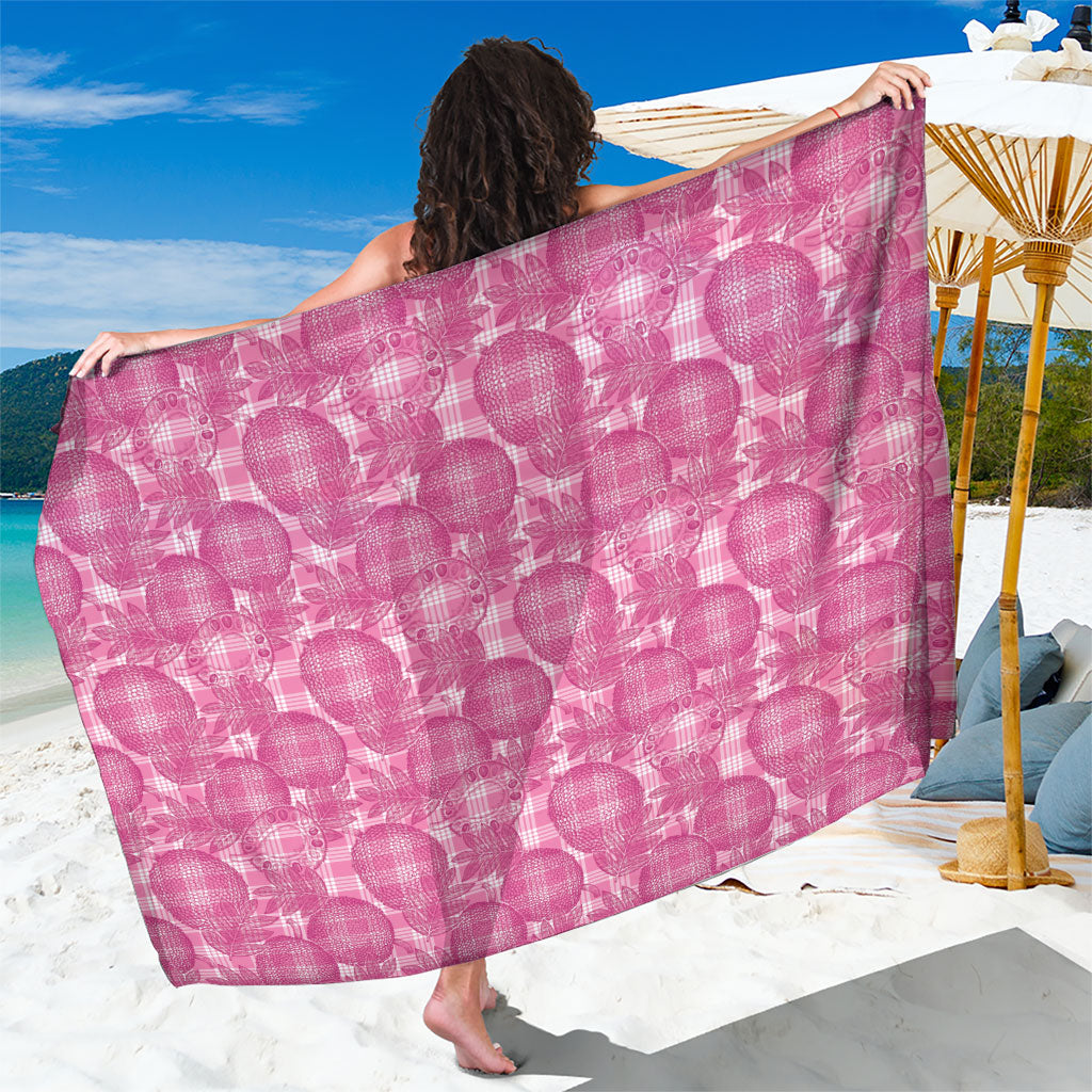 Alaka Hawaii Breadfruit Palaka Motifs Sarong LT14 One Size 44 x 66 inches Pink - Polynesian Pride