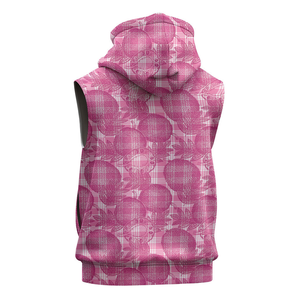 Alaka Hawaii Breadfruit Palaka Motifs Sleeveless Zip Hoodie LT14 - Polynesian Pride