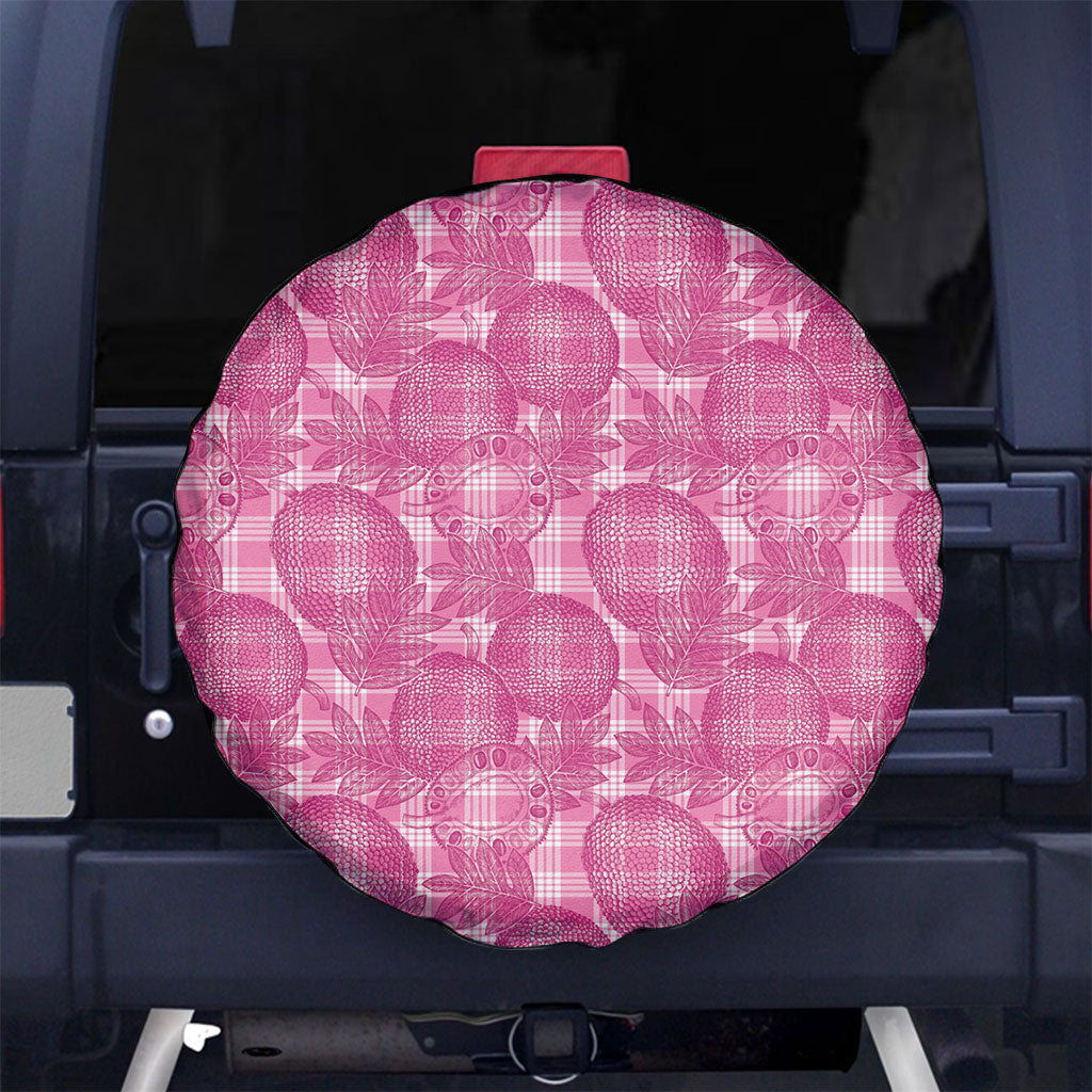 Alaka Hawaii Breadfruit Palaka Motifs Spare Tire Cover LT14 No hole Pink - Polynesian Pride