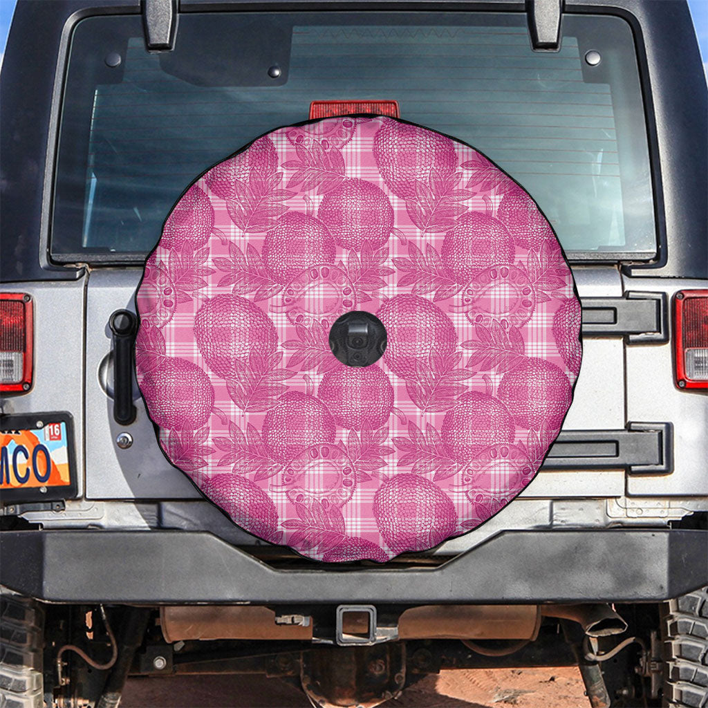 Alaka Hawaii Breadfruit Palaka Motifs Spare Tire Cover LT14 Pink - Polynesian Pride