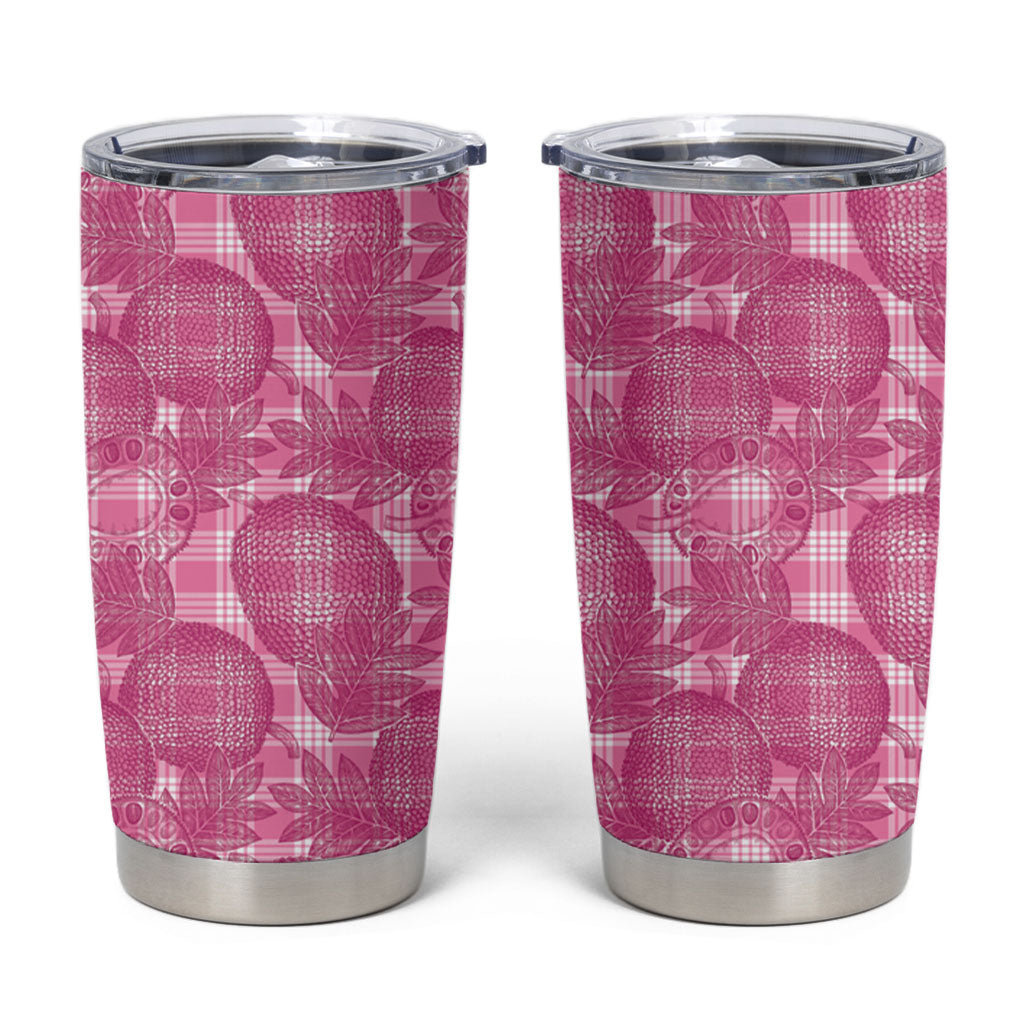 Alaka Hawaii Breadfruit Palaka Motifs Tumbler Cup LT14 Pink - Polynesian Pride