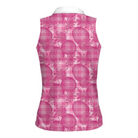 Alaka Hawaii Breadfruit Palaka Motifs Women Sleeveless Polo Shirt LT14 - Polynesian Pride