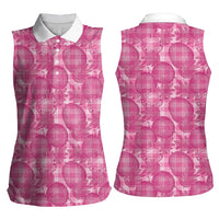 Alaka Hawaii Breadfruit Palaka Motifs Women Sleeveless Polo Shirt LT14 - Polynesian Pride