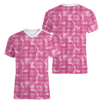 Alaka Hawaii Breadfruit Palaka Motifs Women V-Neck T-Shirt LT14 - Polynesian Pride