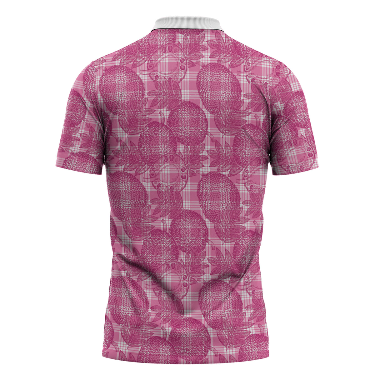 Alaka Hawaii Breadfruit Palaka Motifs Zipper Polo Shirt LT14 - Polynesian Pride
