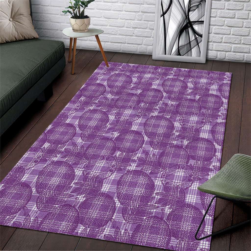 Poni Hawaii Breadfruit Palaka Motifs Area Rug LT14 Purple - Polynesian Pride