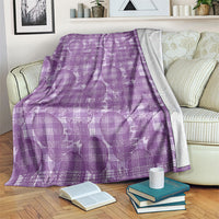 Poni Hawaii Breadfruit Palaka Motifs Blanket LT14 Purple - Polynesian Pride
