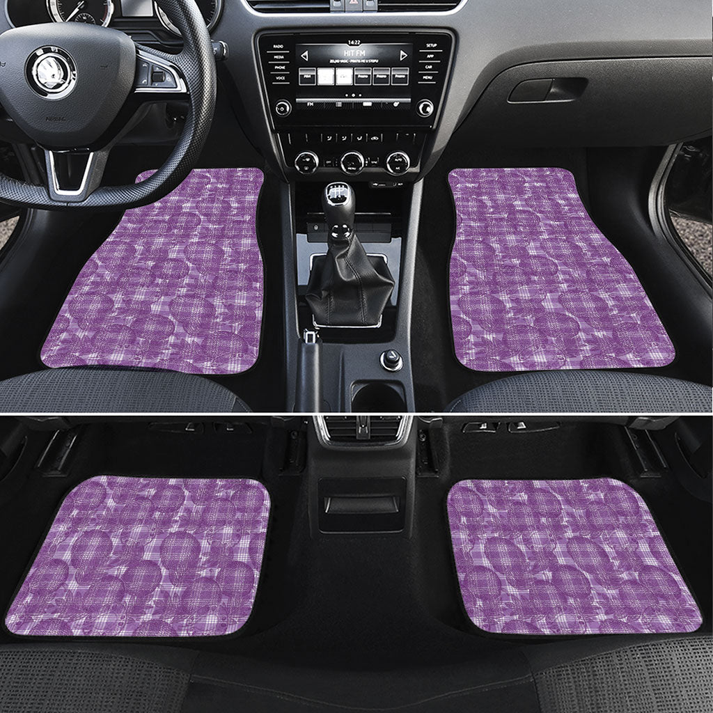 Poni Hawaii Breadfruit Palaka Motifs Car Mats LT14 Set 4pcs Purple - Polynesian Pride