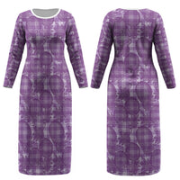 Poni Hawaii Breadfruit Palaka Motifs Couples Matching Long Sleeve Bodycon Dress and Hawaiian Shirt LT14 - Polynesian Pride