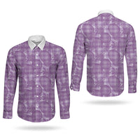 Poni Hawaii Breadfruit Palaka Motifs Couples Matching Puletasi and Long Sleeve Button Shirt LT14 - Polynesian Pride
