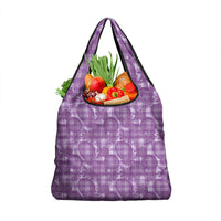 Poni Hawaii Breadfruit Palaka Motifs Grocery Bag LT14 1-pack One Size Purple - Polynesian Pride