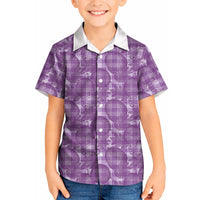 Poni Hawaii Breadfruit Palaka Motifs Kid Hawaiian Shirt LT14 Kid Purple - Polynesian Pride