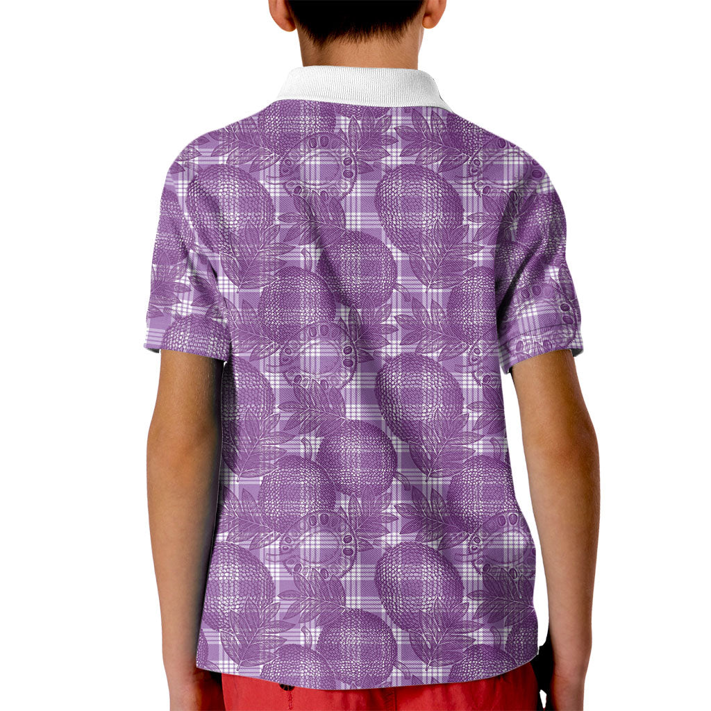 Poni Hawaii Breadfruit Palaka Motifs Kid Polo Shirt LT14 - Polynesian Pride