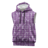 Poni Hawaii Breadfruit Palaka Motifs Sleeveless Hoodie LT14 Purple - Polynesian Pride