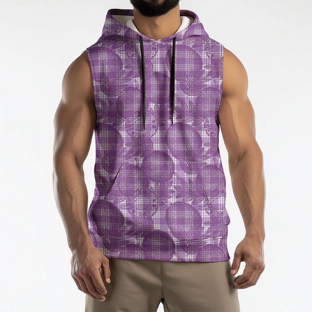 Poni Hawaii Breadfruit Palaka Motifs Sleeveless Hoodie LT14 - Polynesian Pride