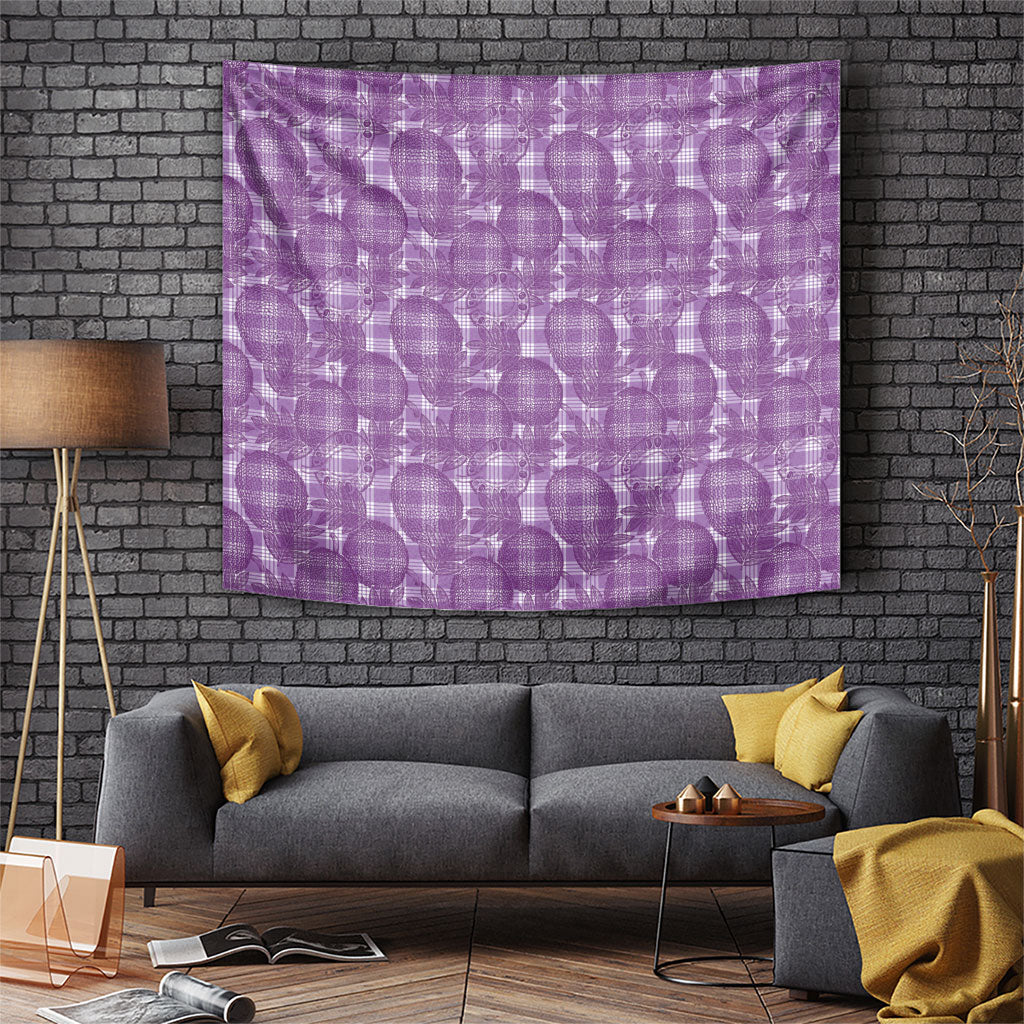 Poni Hawaii Breadfruit Palaka Motifs Tapestry LT14 Purple - Polynesian Pride
