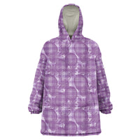 Poni Hawaii Breadfruit Palaka Motifs Wearable Blanket Hoodie LT14 One Size Purple - Polynesian Pride