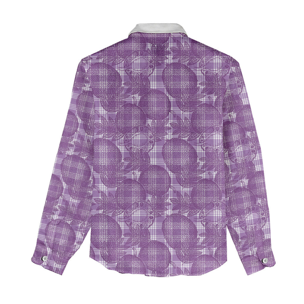 Poni Hawaii Breadfruit Palaka Motifs Women Casual Shirt LT14 - Polynesian Pride