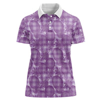 Poni Hawaii Breadfruit Palaka Motifs Women Polo Shirt LT14 Female Purple - Polynesian Pride