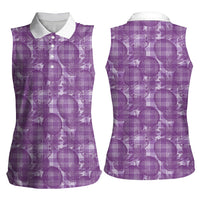 Poni Hawaii Breadfruit Palaka Motifs Women Sleeveless Polo Shirt LT14 - Polynesian Pride