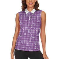 Poni Hawaii Breadfruit Palaka Motifs Women Sleeveless Polo Shirt LT14 - Polynesian Pride