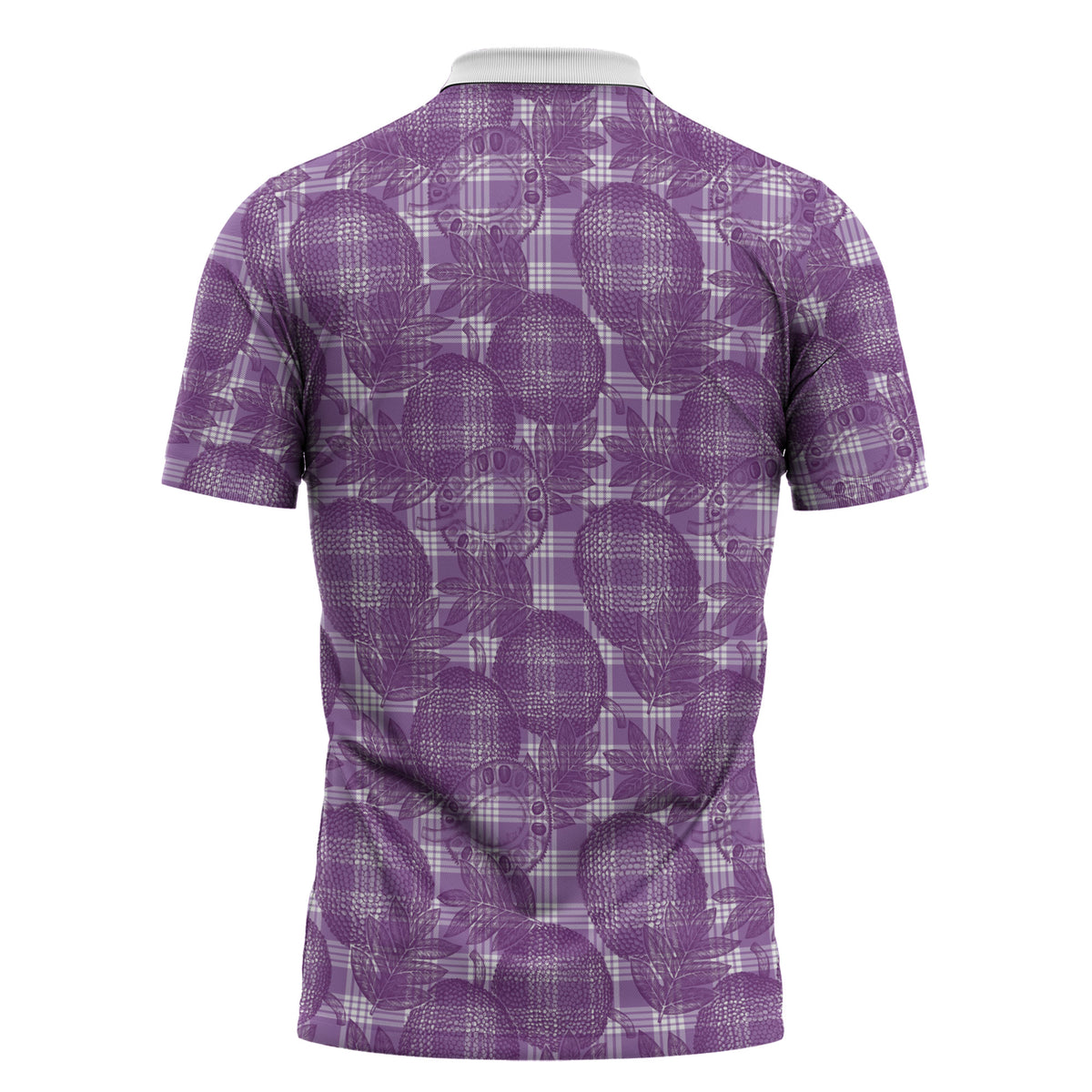 Poni Hawaii Breadfruit Palaka Motifs Zipper Polo Shirt LT14 - Polynesian Pride