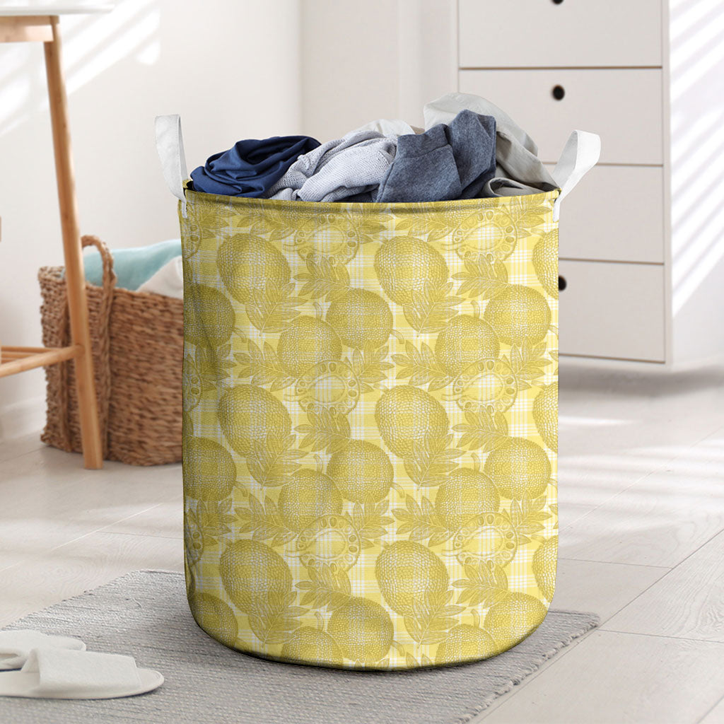 Melemele Hawaii Breadfruit Palaka Motifs Laundry Basket LT14 Yellow - Polynesian Pride