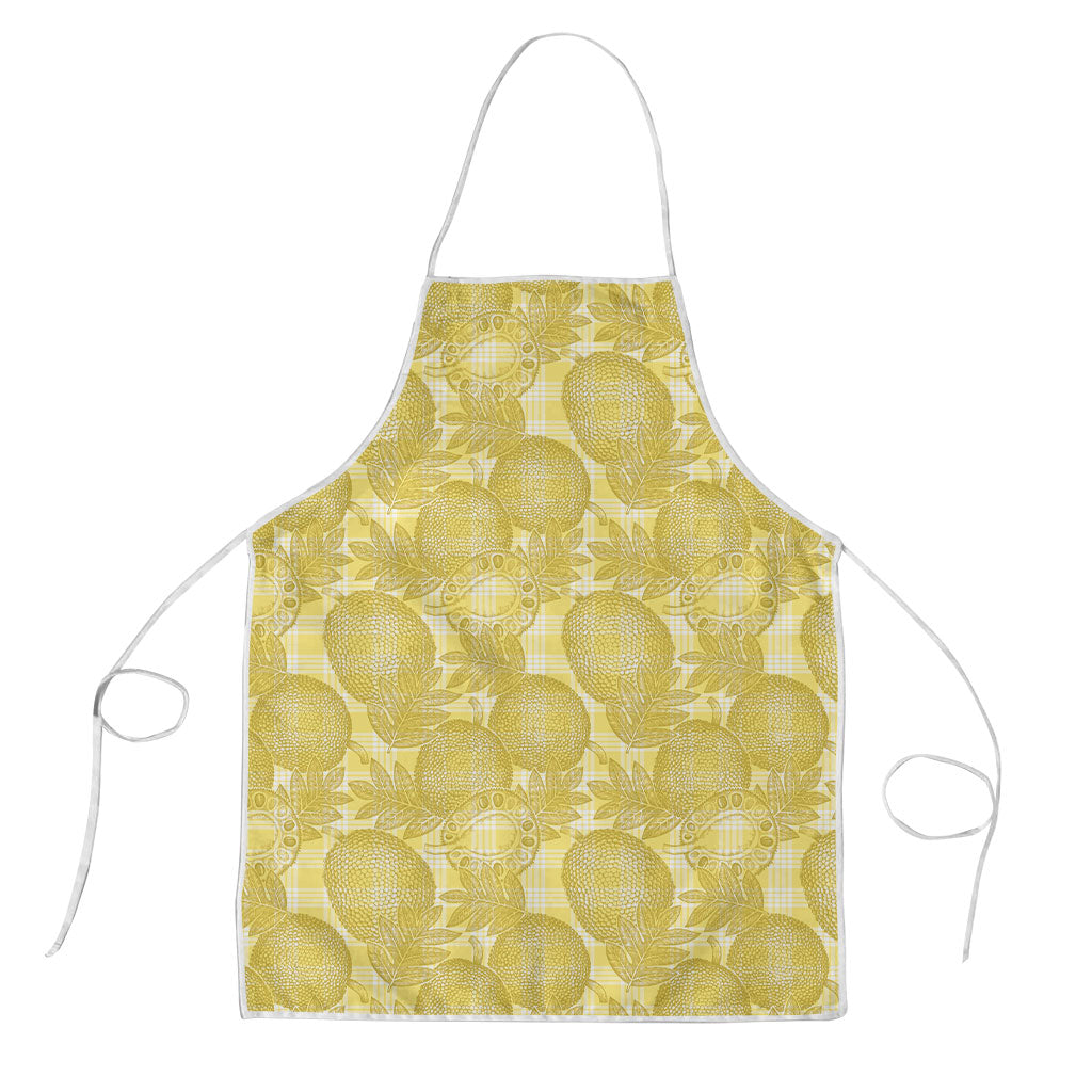 Melemele Hawaii Breadfruit Palaka Motifs Apron LT14 Yellow - Polynesian Pride
