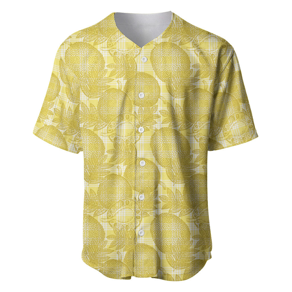 Melemele Hawaii Breadfruit Palaka Motifs Baseball Jersey LT14 Yellow - Polynesian Pride