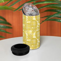 Melemele Hawaii Breadfruit Palaka Motifs 4 in 1 Can Cooler Tumbler LT14 - Polynesian Pride