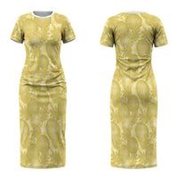 Melemele Hawaii Breadfruit Palaka Motifs Couples Matching Short Sleeve Bodycon Dress and Hawaiian Shirt LT14 - Polynesian Pride