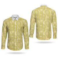 Melemele Hawaii Breadfruit Palaka Motifs Couples Matching Tank Maxi Dress and Long Sleeve Button Shirt LT14 - Polynesian Pride