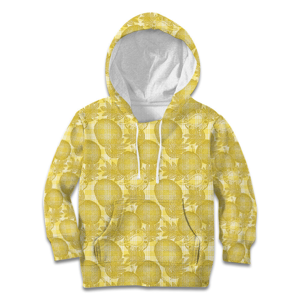 Melemele Hawaii Breadfruit Palaka Motifs Kid Hoodie LT14 Hoodie Yellow - Polynesian Pride